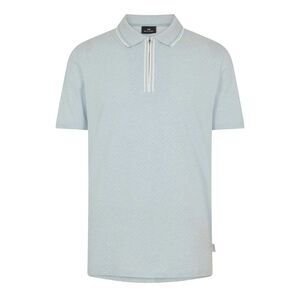 Paul Smith Mens Diagonal Stripe Quarter Zip Polo Shirt / Blue